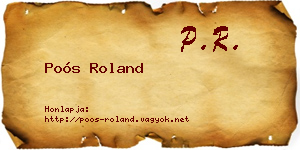 Poós Roland névjegykártya